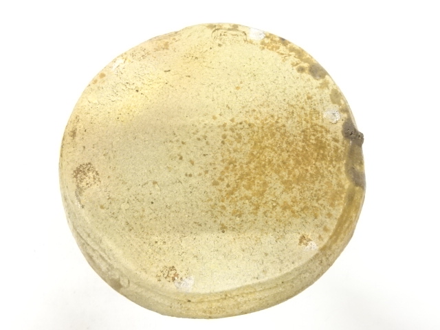  紀州焼　二代　寒川栖豊造　灰被　水指(十二代尋牛斎書付)(銘：布袋)